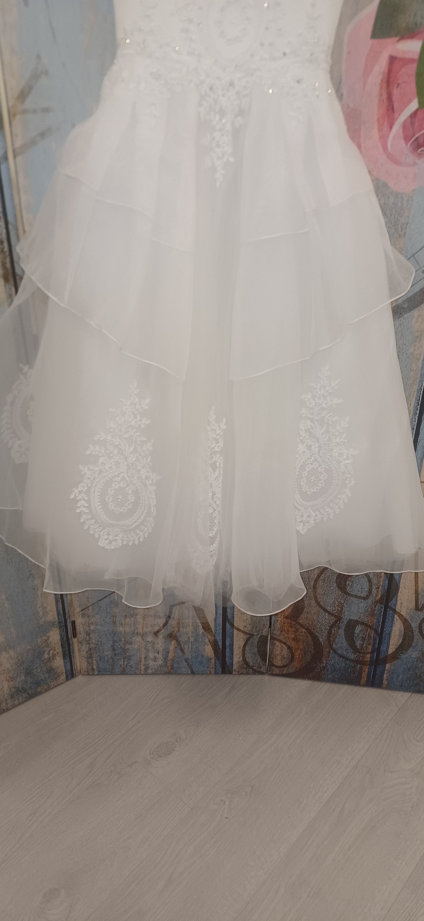 Girls white holy communion dress.