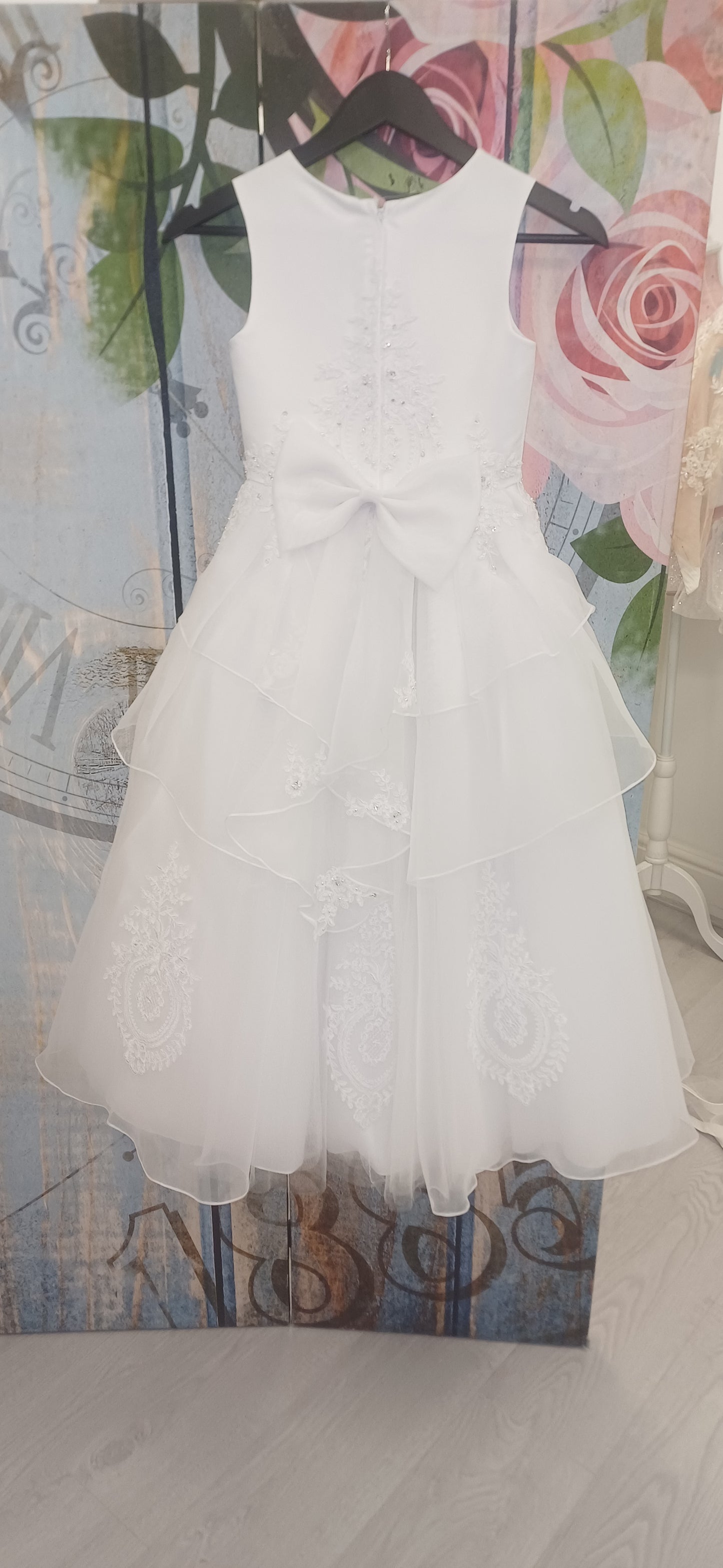 Girls white holy communion dress.